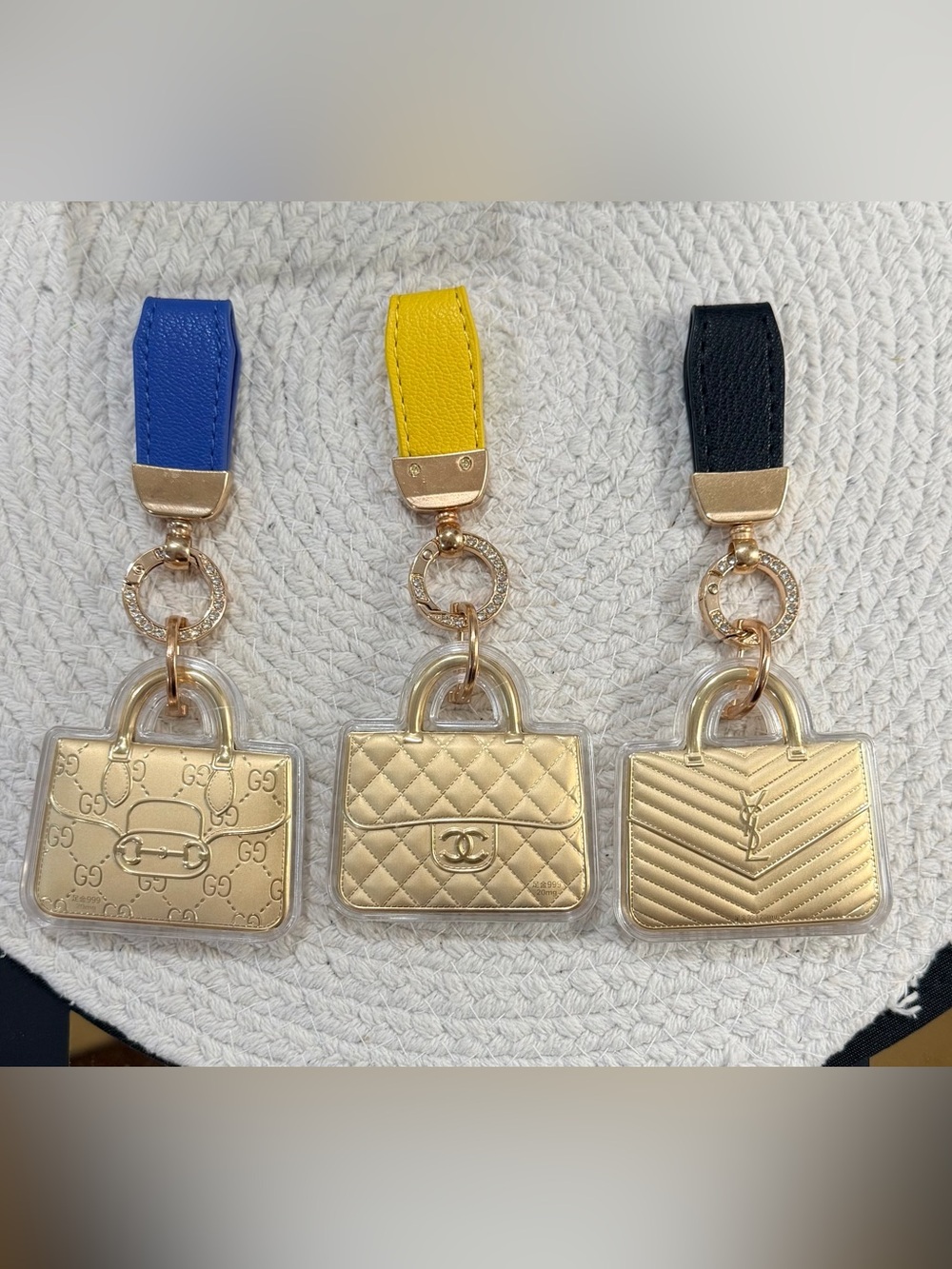 NEW | Encased 24K gold sealed Designer Logo Purse Keychain - pick from 3 designs - Picture 3 of 9